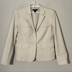 Body By Victoria Utility Jacket Blazer Cream Sz 14